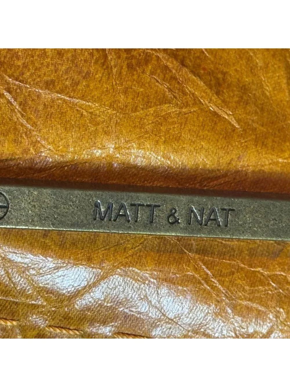 Matt & Nat Cognac Vegan Leather Slouch Hobo Shoulder Bag Multi Pocket Large Tote